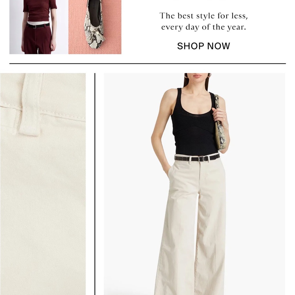 FRAME Le Tomboy Wide Leg Trouser, Low Rise Tan Khaki Relaxed Fit Size 24 (sz 0)